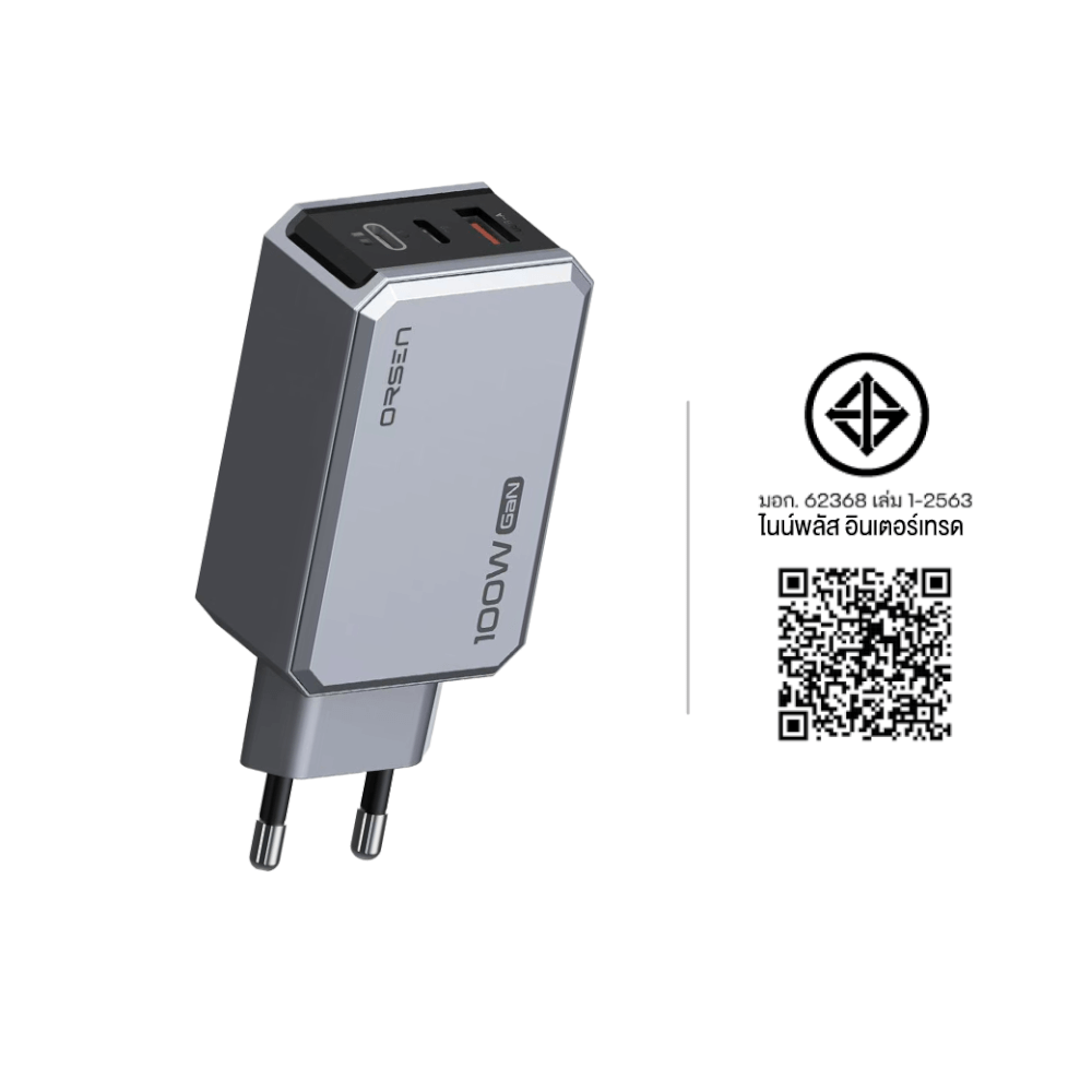 หัวชาร์จ ORSEN BY ELOOP C101T ชาร์จเร็ว 100W PD QC PPS